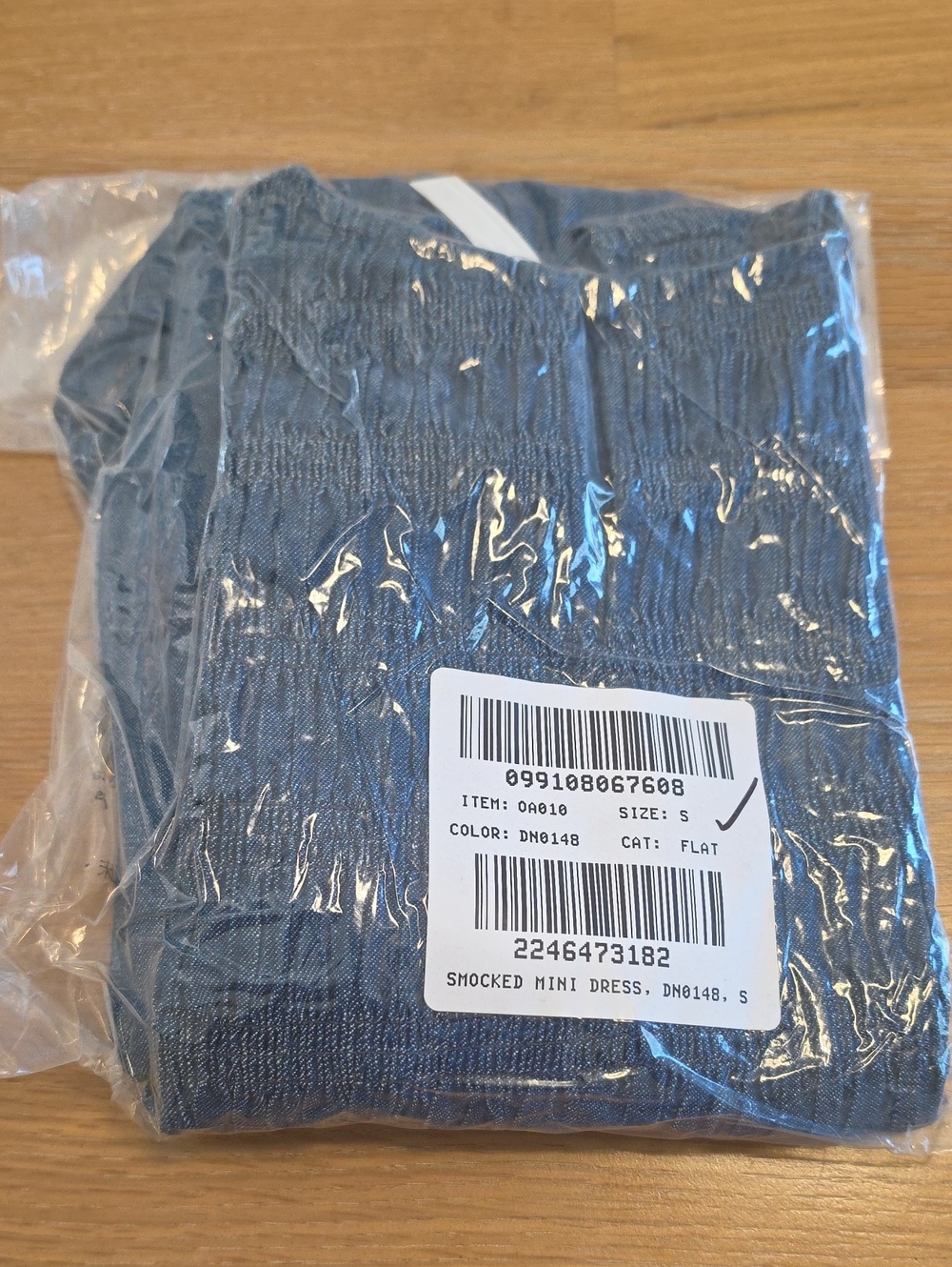 Madewell Blue Smocked Mini Dress
